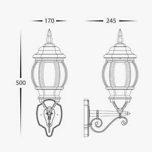 Exterior Wall Light Trener Aluminium Black Wall Light