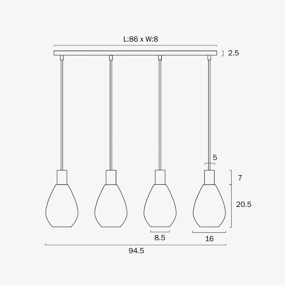 Linear Pendant Tresor 4-Light Linear Pendant
