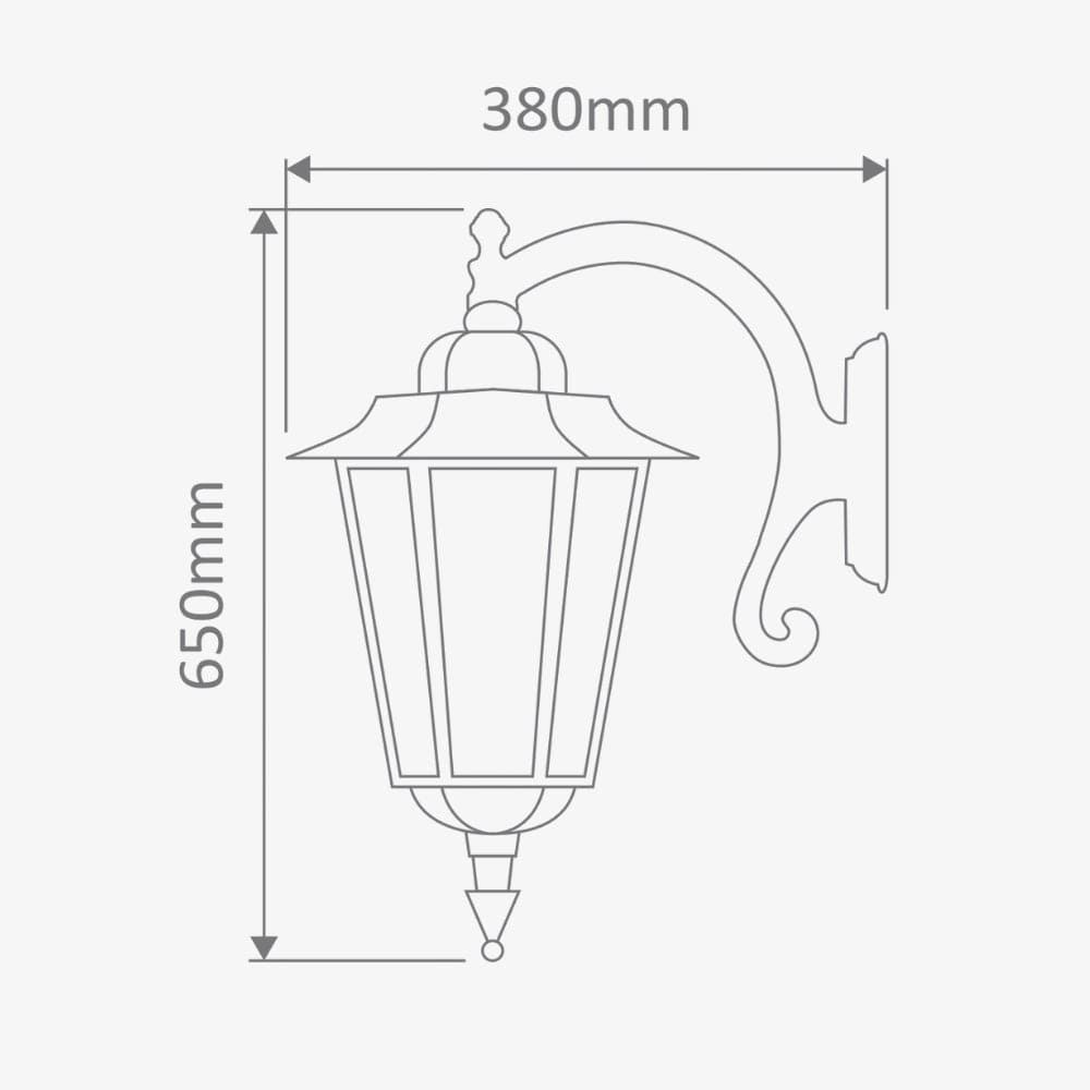 Exterior Wall Light Turin Large Down Curved Wall Bracket