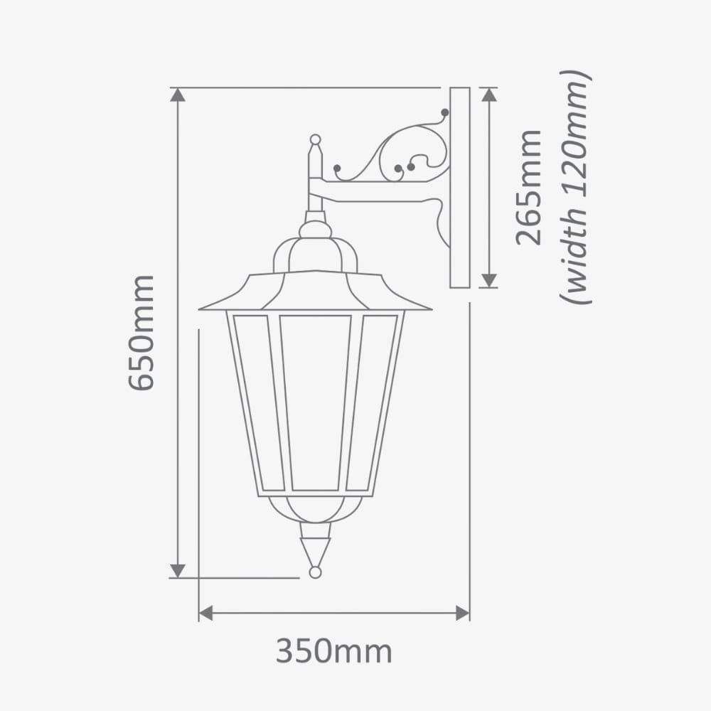 Exterior Wall Light Turin Large Downward Wall Light