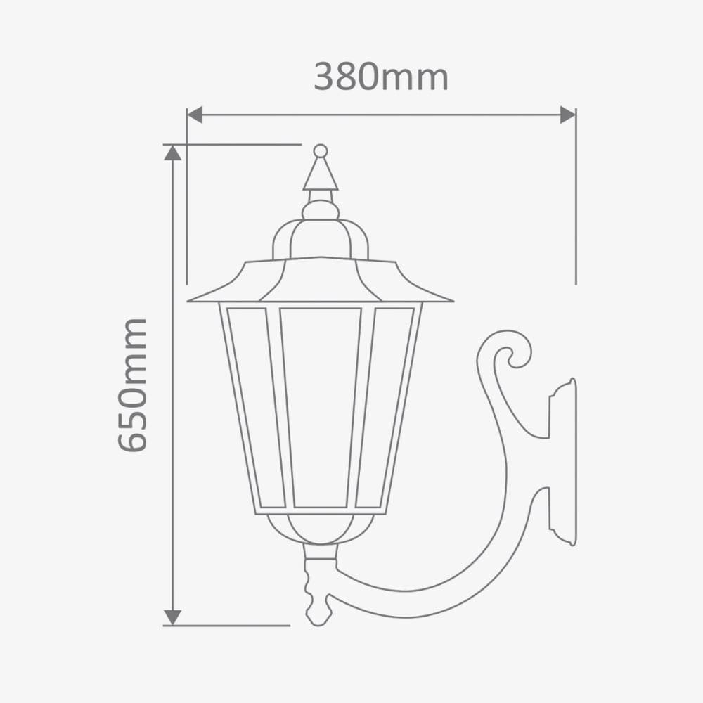 Exterior Wall Light Turin Large Up Curved Wall Bracket
