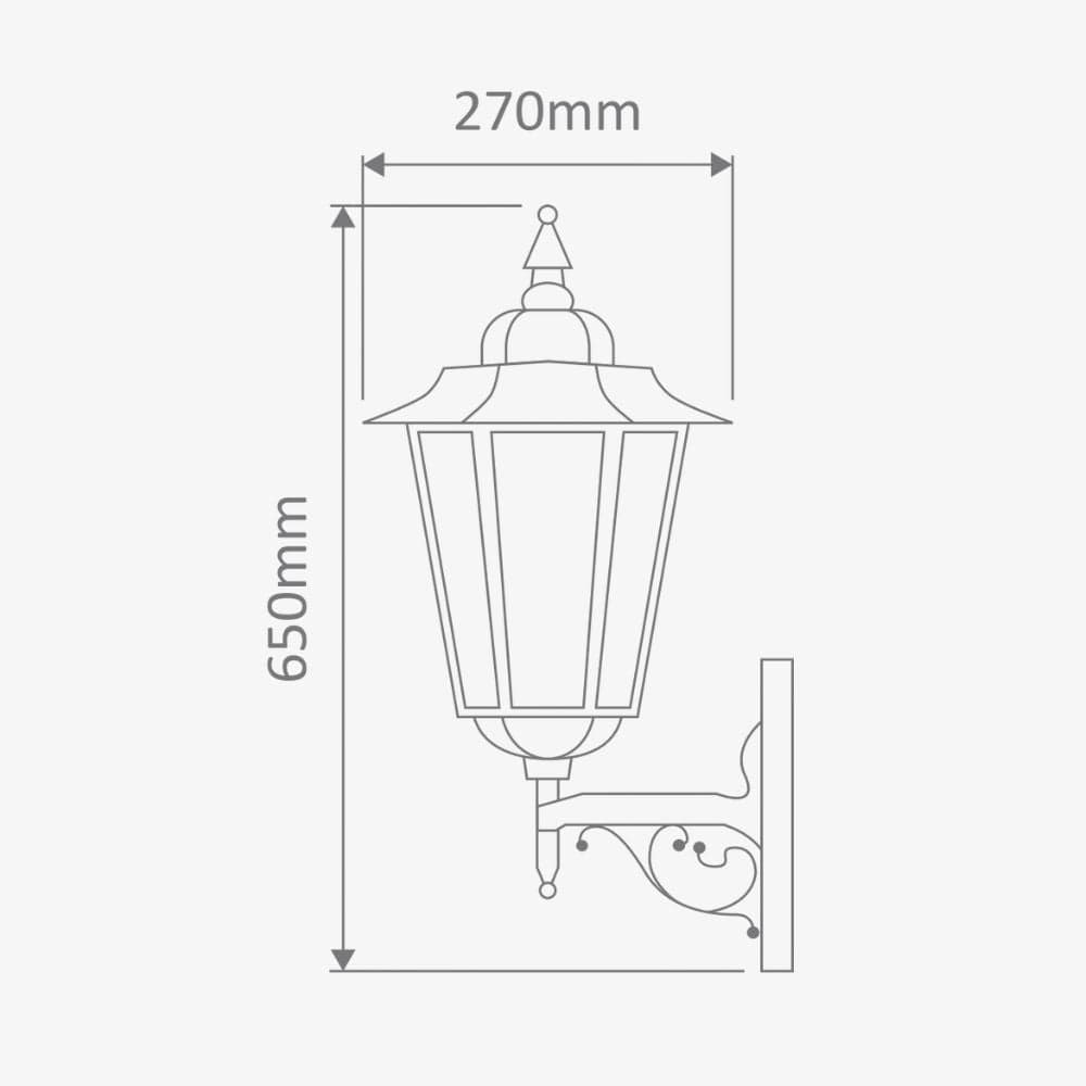 Exterior Wall Light Turin Large Upward Wall Light