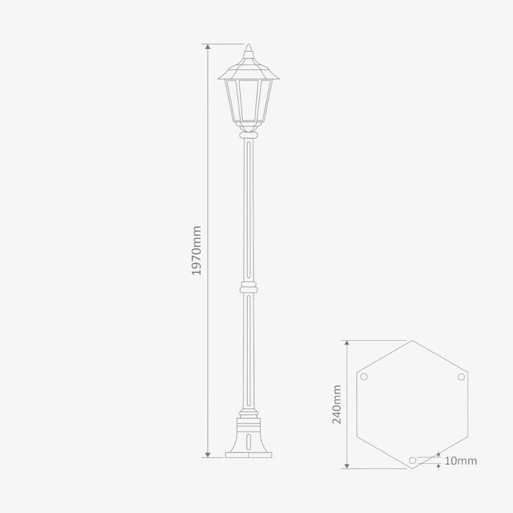 Post Lights Turin Single Head Medium Post Light