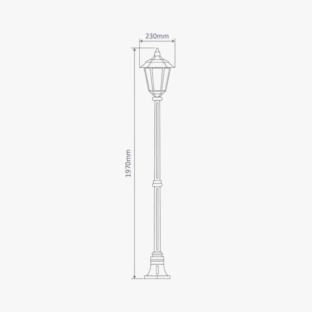Post Lights Turin Single Head Medium Post Light
