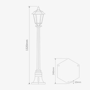 Post Lights Turin Single Head Small Post Light