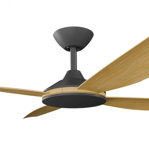 Without Light Vanga DC Ceiling Fan Black with Bamboo Blades - No Light