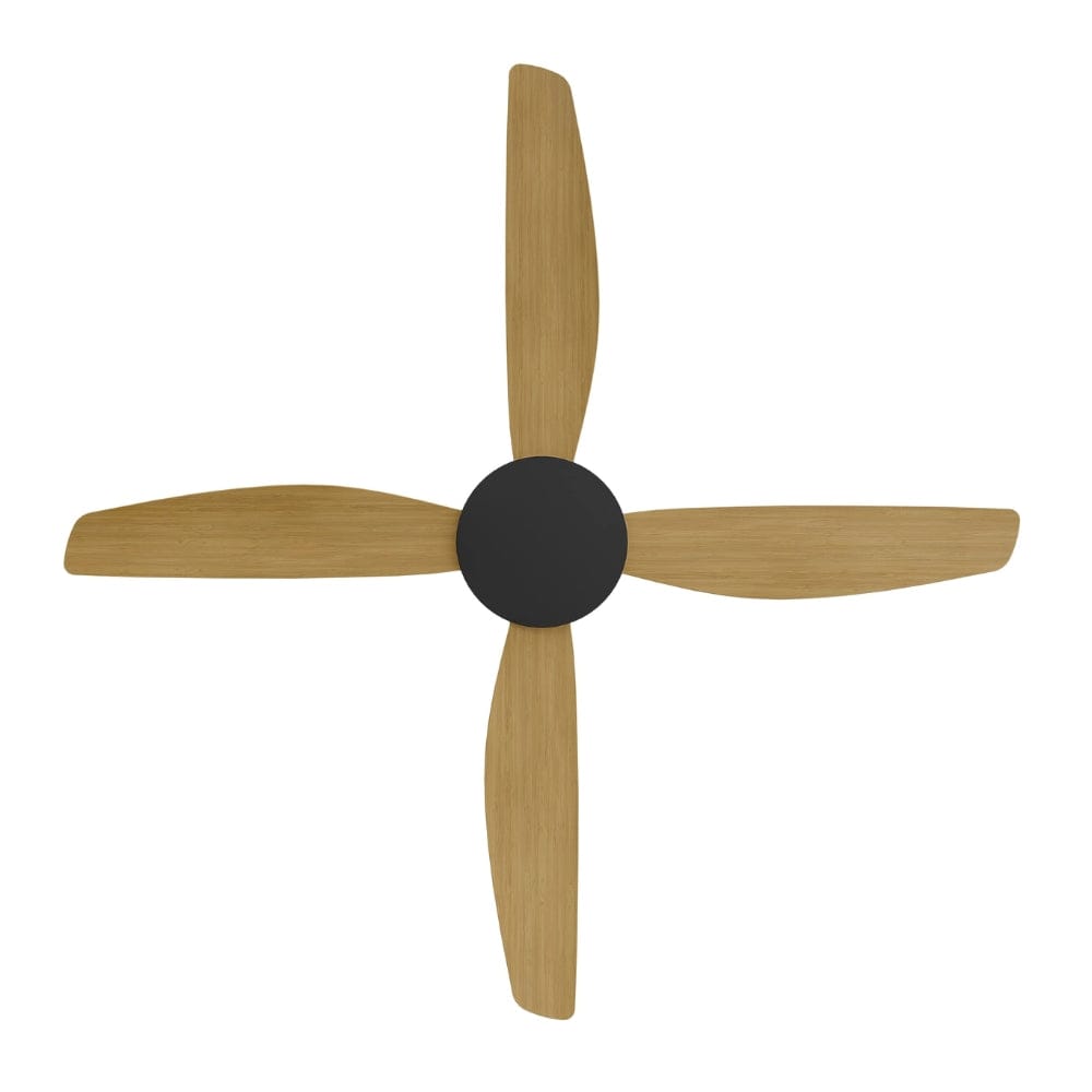 Without Light Vanga DC Ceiling Fan Black with Bamboo Blades - No Light