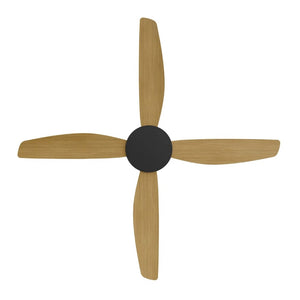Without Light Vanga DC Ceiling Fan Black with Bamboo Blades - No Light
