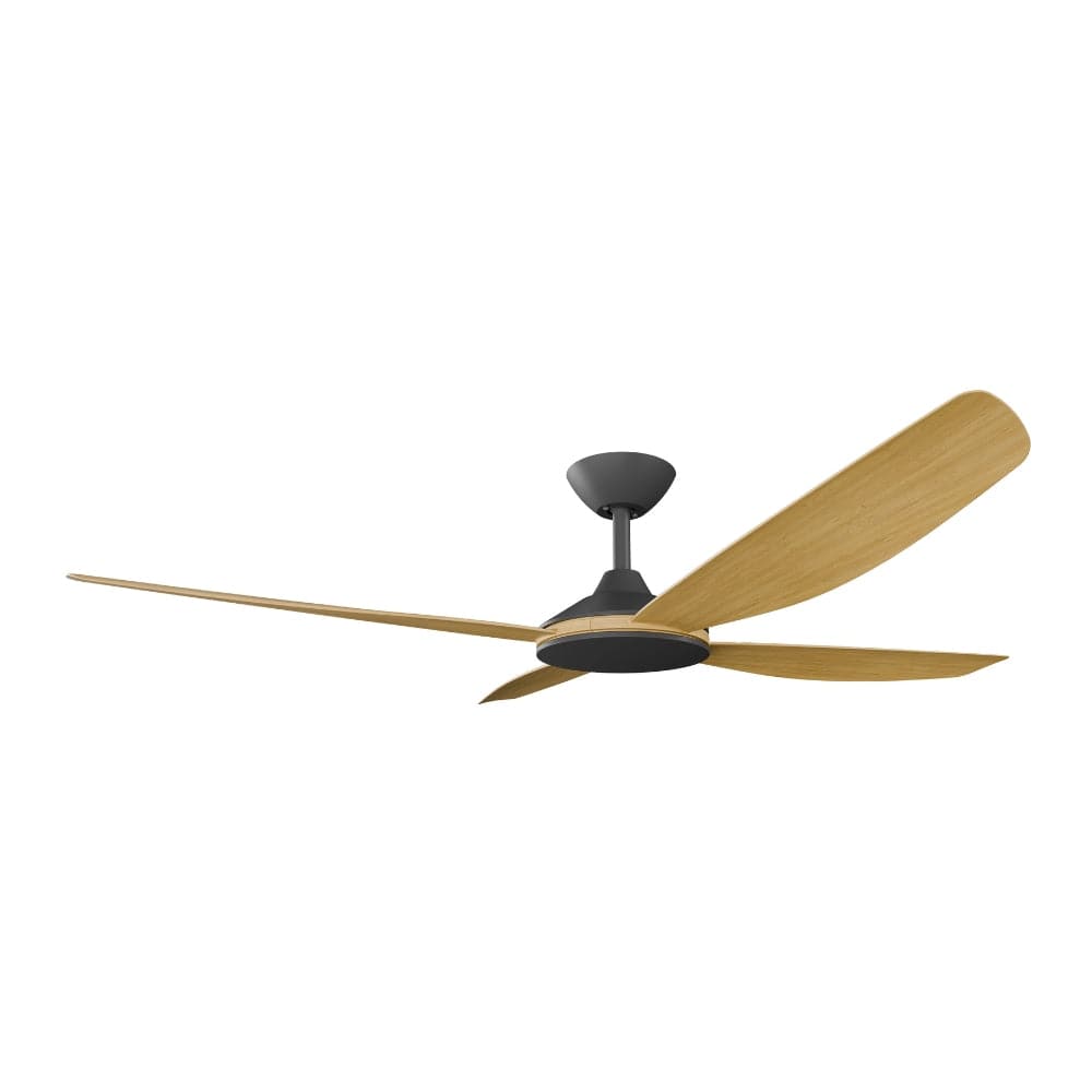 Without Light Vanga DC Ceiling Fan Black with Bamboo Blades - No Light