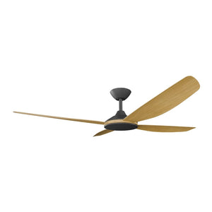 Without Light Vanga DC Ceiling Fan Black with Bamboo Blades - No Light