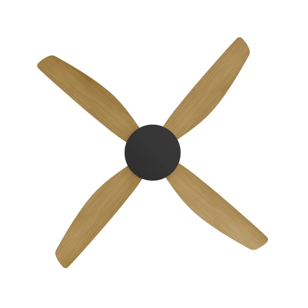 Without Light Vanga DC Ceiling Fan Black with Bamboo Blades - No Light