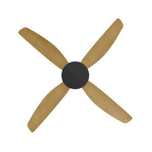 Without Light Vanga DC Ceiling Fan Black with Bamboo Blades - No Light