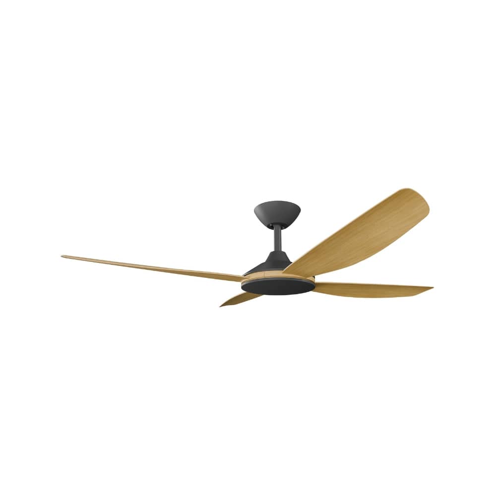 Without Light Vanga DC Ceiling Fan Black with Bamboo Blades - No Light