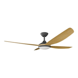 With Light Vanga DC Ceiling Fan Black with Bamboo Blades - With Light