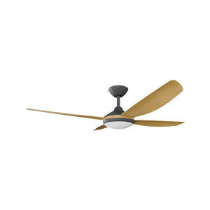 With Light Vanga DC Ceiling Fan Black with Bamboo Blades - With Light