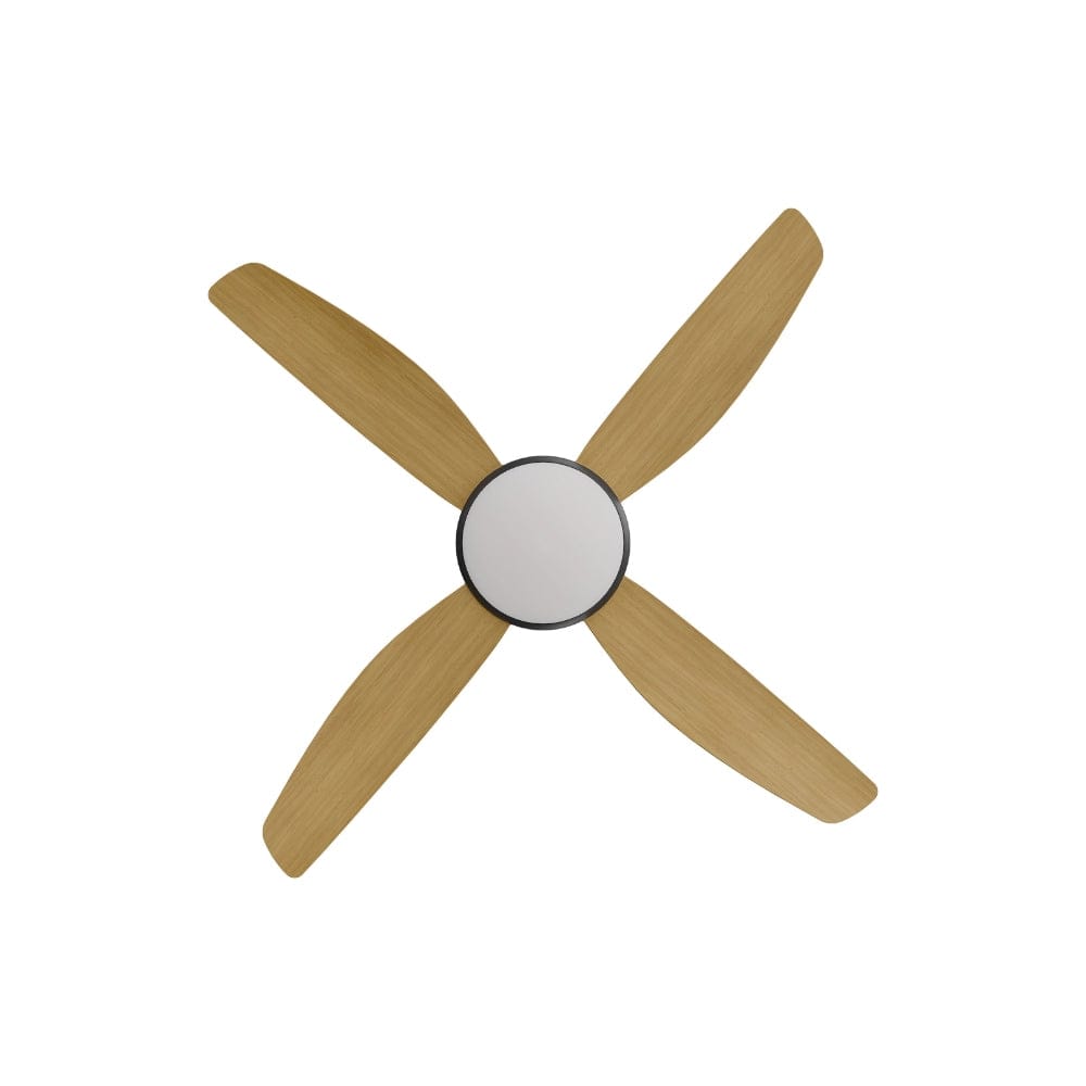 With Light Vanga DC Ceiling Fan Black with Bamboo Blades - With Light