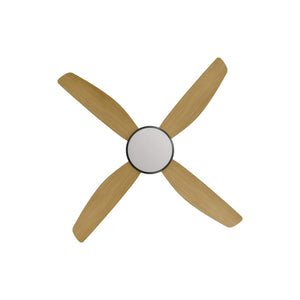 With Light Vanga DC Ceiling Fan Black with Bamboo Blades - With Light