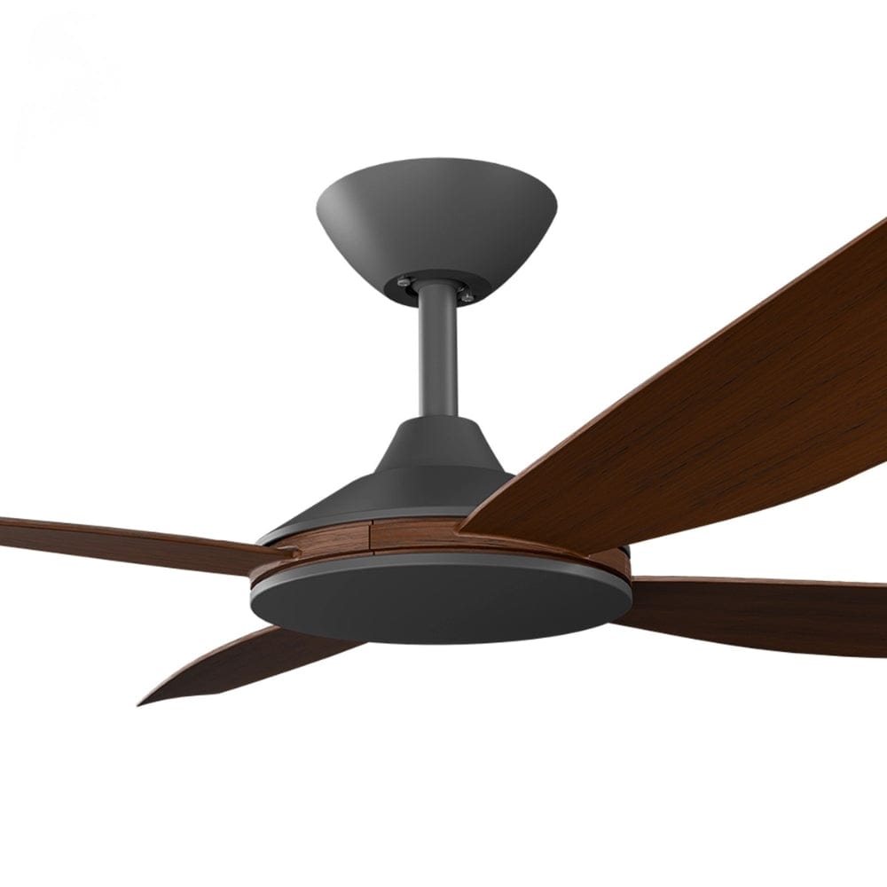 Without Light Vanga DC Ceiling Fan Black with Koa Blades - No Light