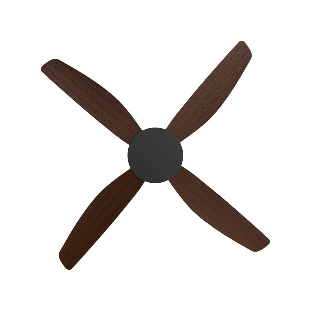 Without Light Vanga DC Ceiling Fan Black with Koa Blades - No Light