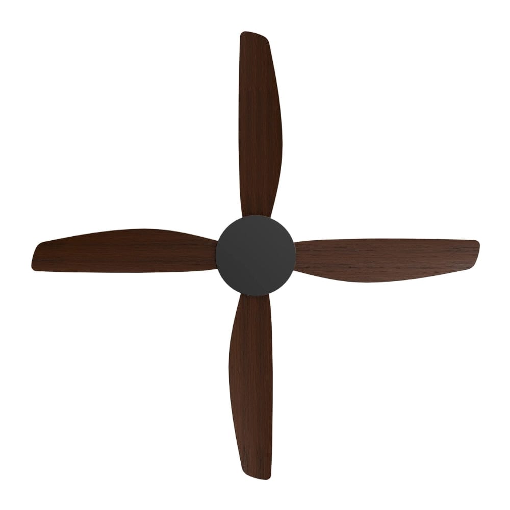 Without Light Vanga DC Ceiling Fan Black with Koa Blades - No Light