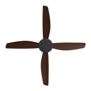 Without Light Vanga DC Ceiling Fan Black with Koa Blades - No Light
