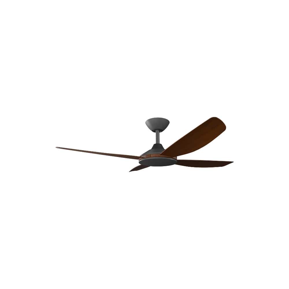Without Light Vanga DC Ceiling Fan Black with Koa Blades - No Light