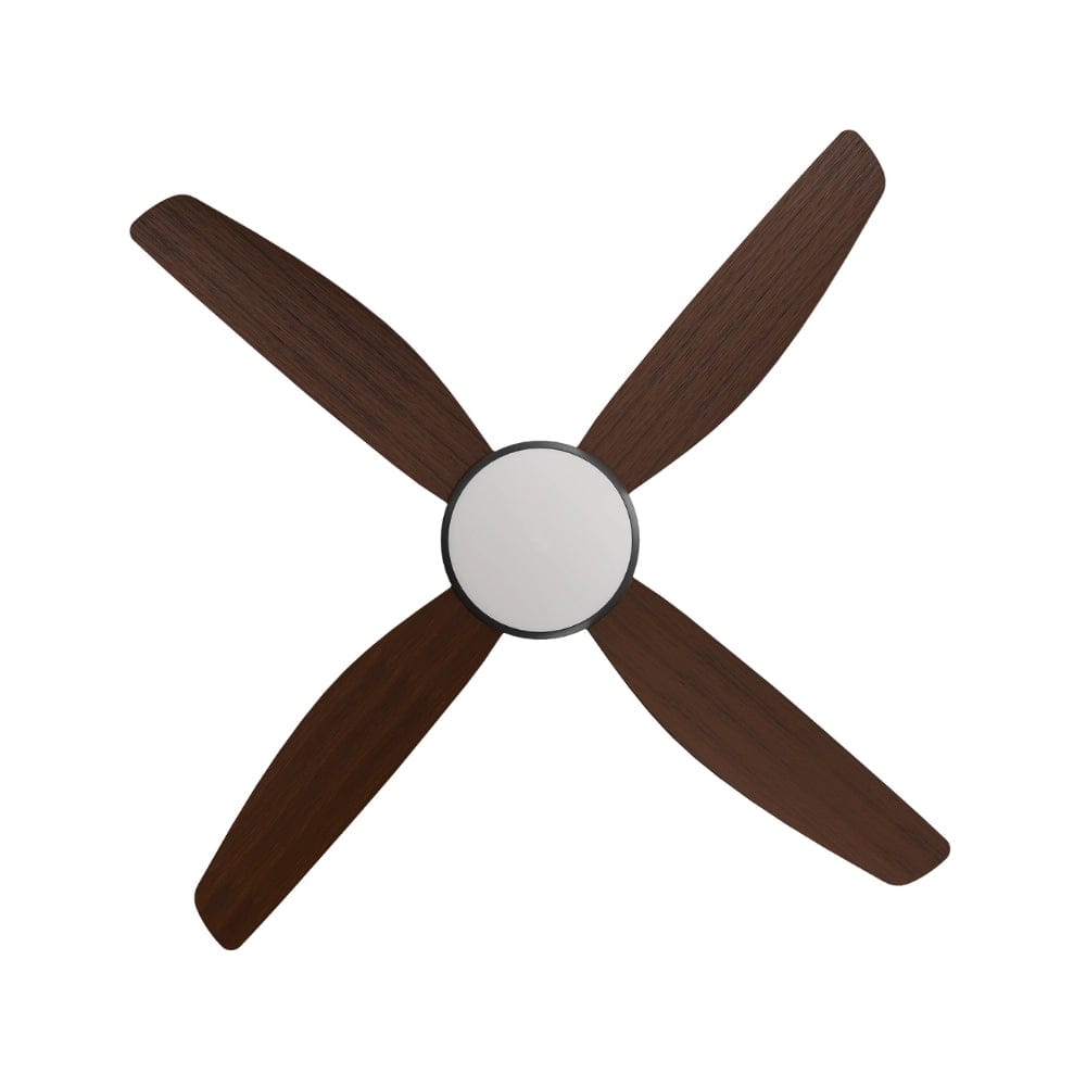With Light Vanga DC Ceiling Fan Black with Koa Blades - With Light
