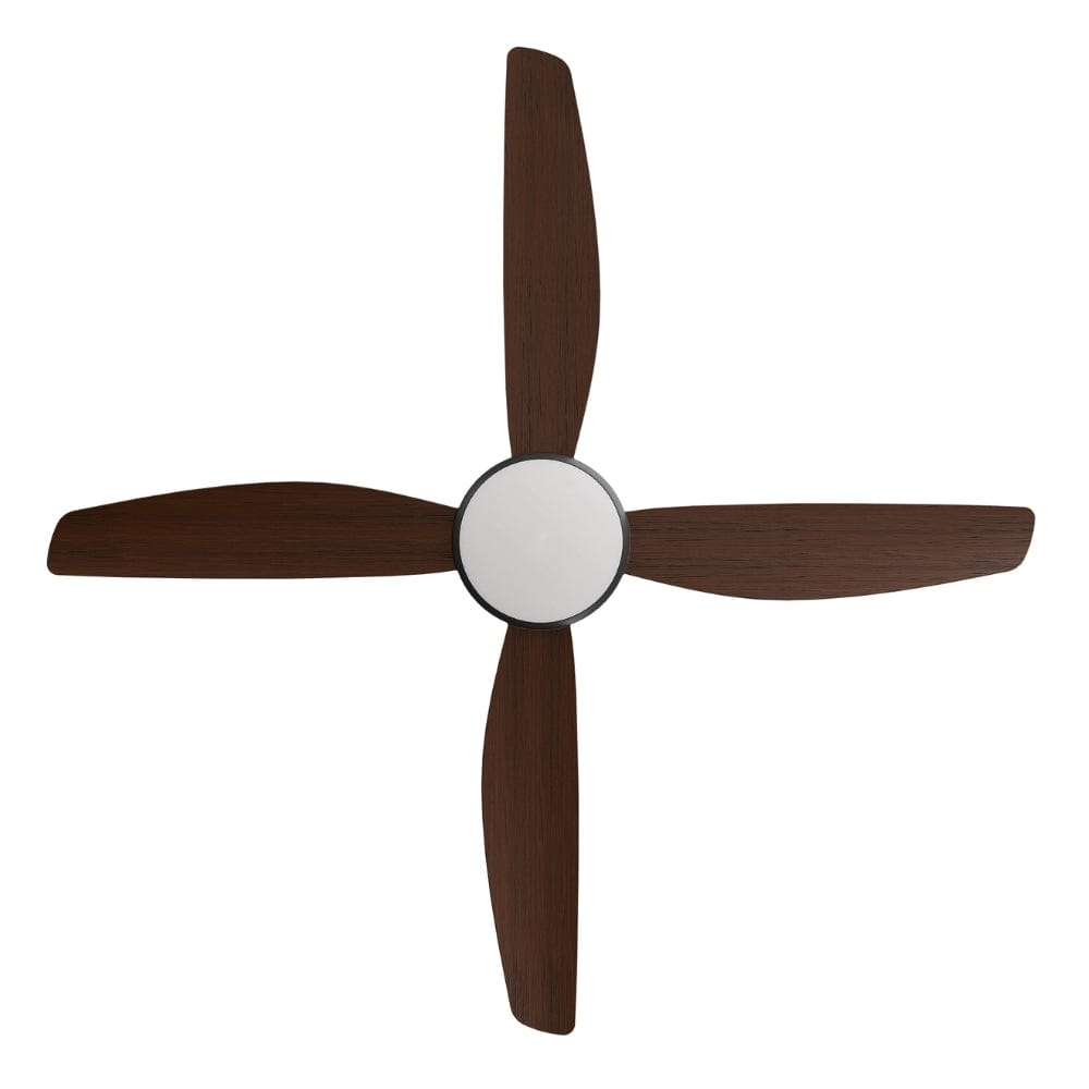 With Light Vanga DC Ceiling Fan Black with Koa Blades - With Light