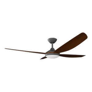 With Light Vanga DC Ceiling Fan Black with Koa Blades - With Light