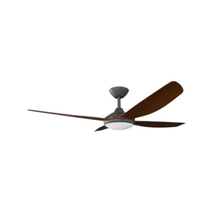 With Light Vanga DC Ceiling Fan Black with Koa Blades - With Light