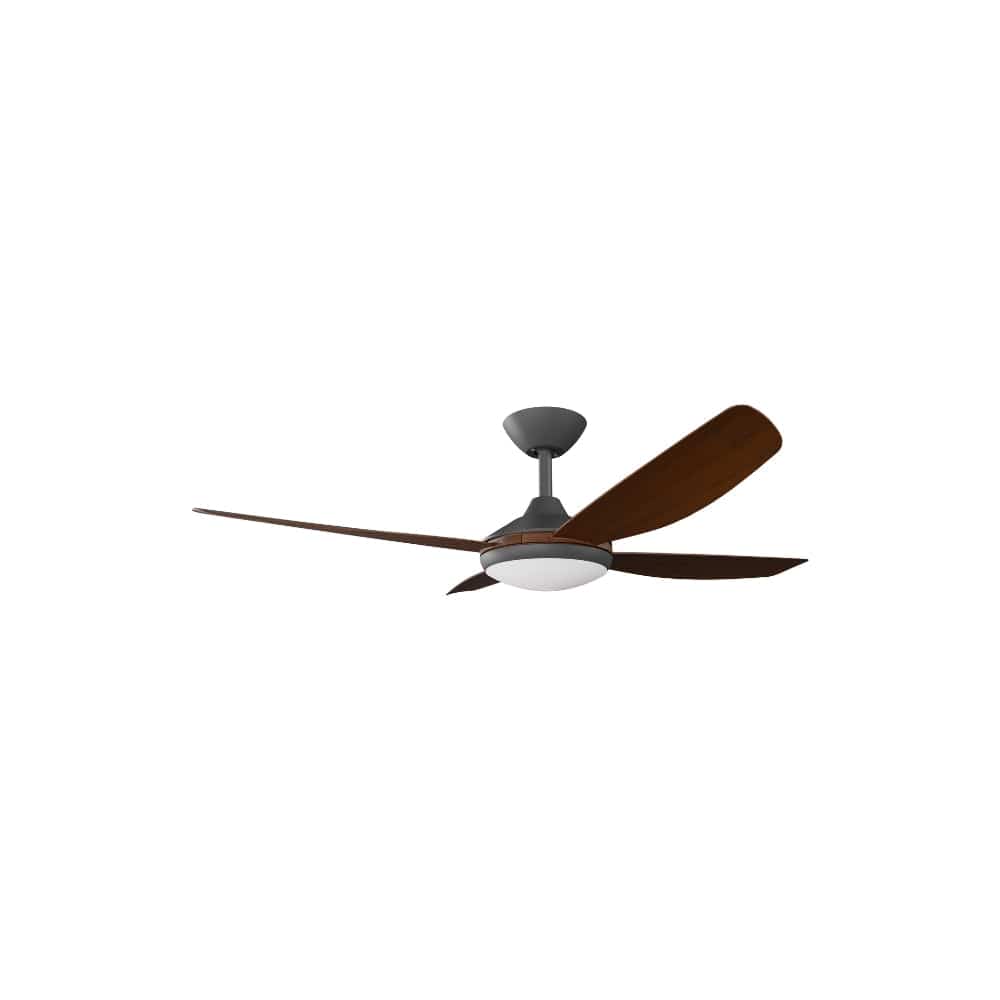 With Light Vanga DC Ceiling Fan Black with Koa Blades - With Light