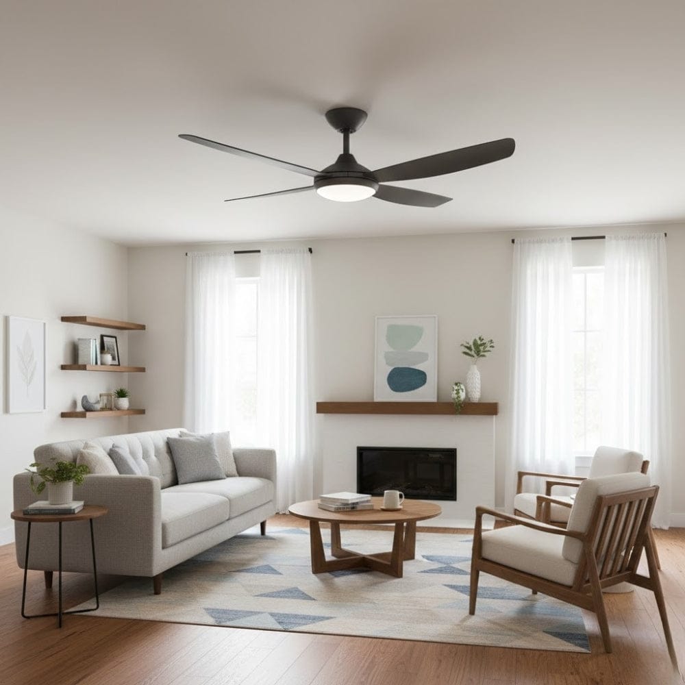 With Light Vanga DC Ceiling Fan Black - With Light