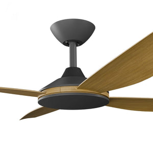 Without Light Vanga DC Ceiling Fan Black with Teak Blades - No Light