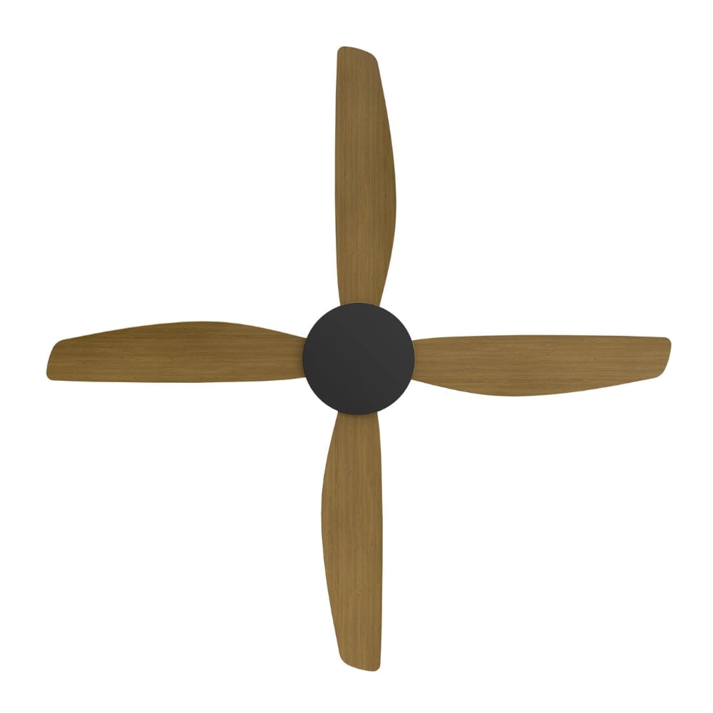 Without Light Vanga DC Ceiling Fan Black with Teak Blades - No Light