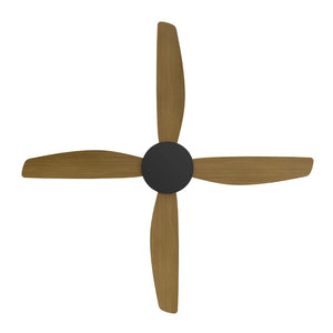 Without Light Vanga DC Ceiling Fan Black with Teak Blades - No Light