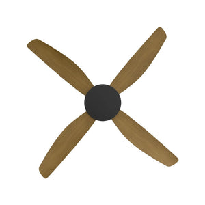 Without Light Vanga DC Ceiling Fan Black with Teak Blades - No Light