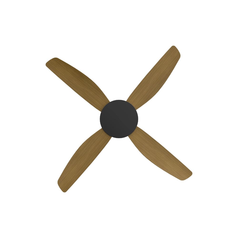 Without Light Vanga DC Ceiling Fan Black with Teak Blades - No Light