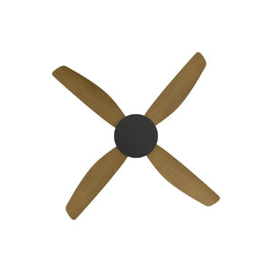 Without Light Vanga DC Ceiling Fan Black with Teak Blades - No Light