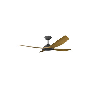 Without Light Vanga DC Ceiling Fan Black with Teak Blades - No Light