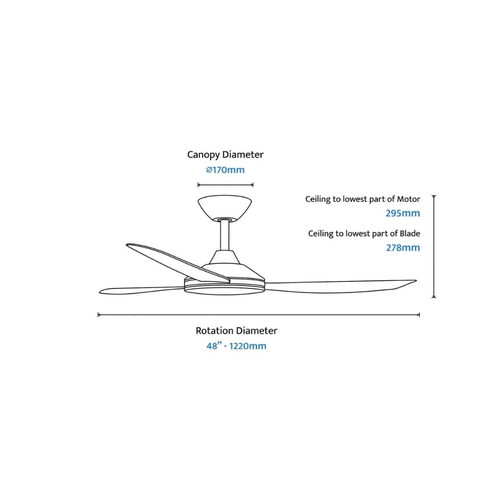 Without Light Vanga DC Ceiling Fan White - No Light