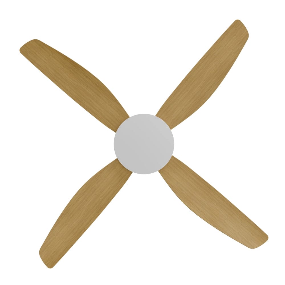 Without Light Vanga DC Ceiling Fan White with Bamboo Blades - No Light