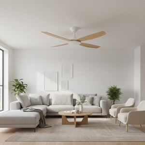 Without Light Vanga DC Ceiling Fan White with Bamboo Blades - No Light