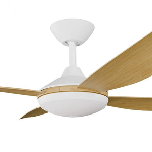 With Light Vanga DC Ceiling Fan White with Bamboo Blades - With Light