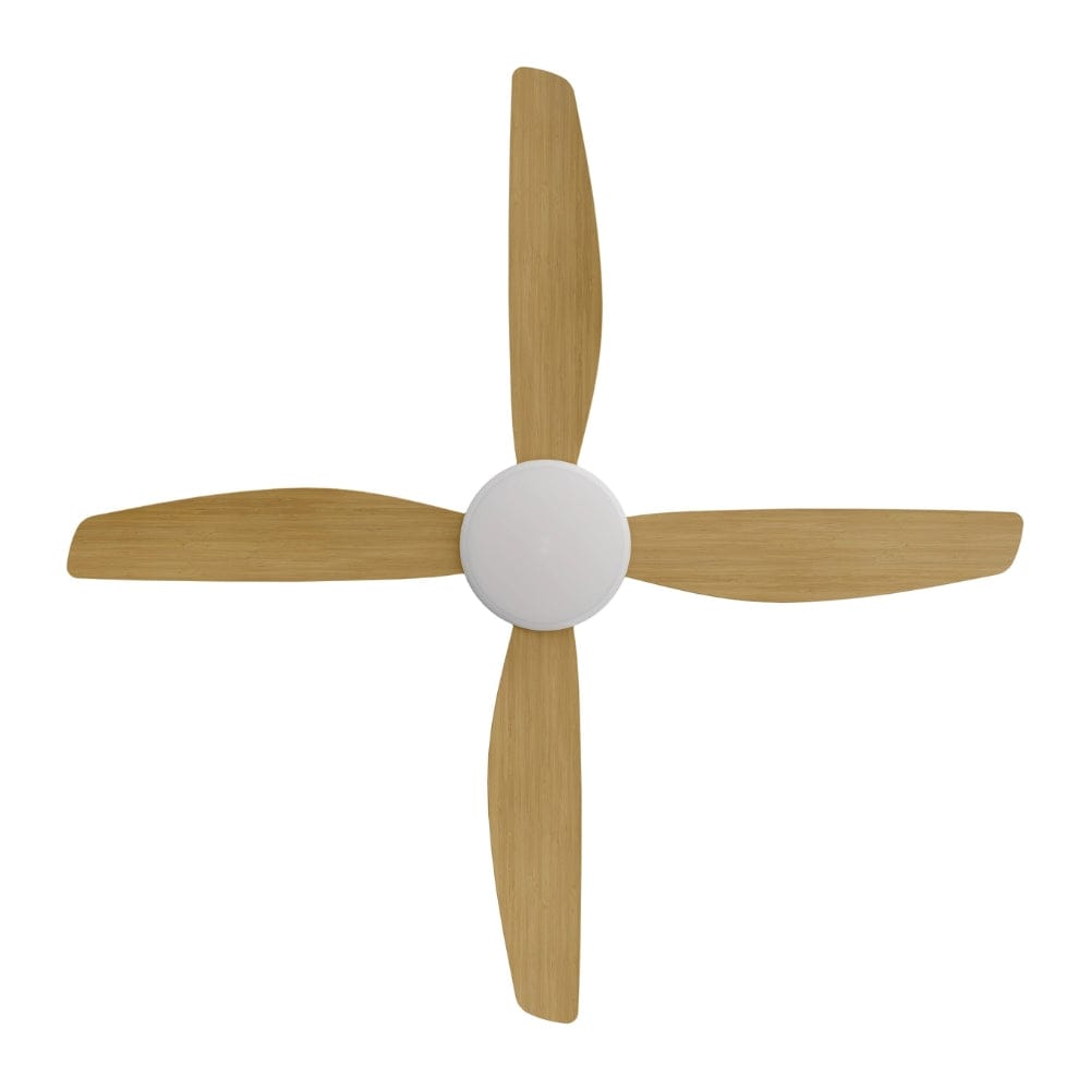 With Light Vanga DC Ceiling Fan White with Bamboo Blades - With Light