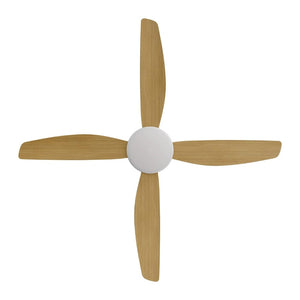 With Light Vanga DC Ceiling Fan White with Bamboo Blades - With Light