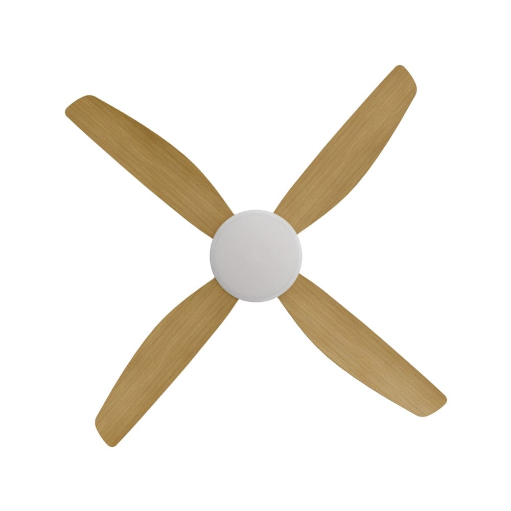 With Light Vanga DC Ceiling Fan White with Bamboo Blades - With Light
