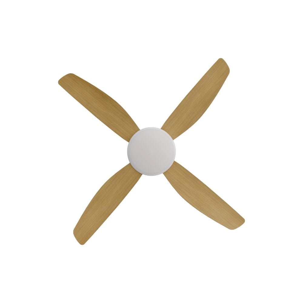 With Light Vanga DC Ceiling Fan White with Bamboo Blades - With Light