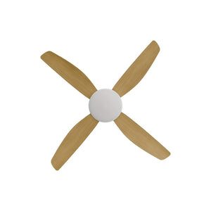 With Light Vanga DC Ceiling Fan White with Bamboo Blades - With Light