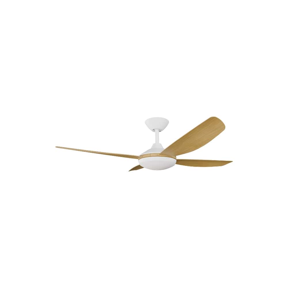 With Light Vanga DC Ceiling Fan White with Bamboo Blades - With Light