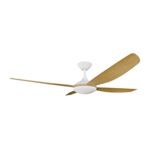With Light Vanga DC Ceiling Fan White with Bamboo Blades - With Light